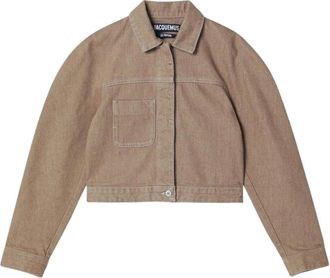 Jacquemus Ovalo Cargo Jacket - Dames - Spijkerjassen - Beige - XS - Katoen - Jassen