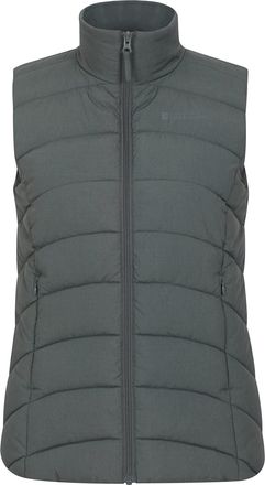 Mountain Warehouse Opal Womens Padded Gilet - Lightweight Body Warmer, Water Resistant Sleeveless Jacket with Front Pockets - Light Rain, Autumn, Winter Dark Khaki Women