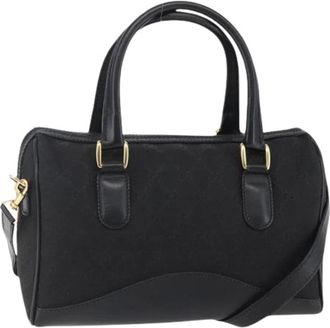 Gucci Pre-owned Handbags, female, Black, Size: ONE SIZE Pre-owned Canvas Handbag