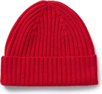 Oliver Brown Wool Beanie Hat - Dull Red
