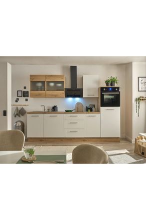 MID.YOU Mid.you Küchenleerblock, Weiß, Eiche Artisan, Metall, 3 Schubladen, seitenverkehrt montierbar, nur wie online abgebildet bestellbar, 280x218x60 cm, hö