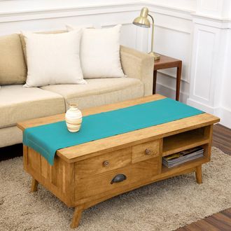 Solino Home Linen Table Runner for Dining Table, Holiday and Everyday Table Decor - Classic Hemstitch in Teal at Nordstrom, Size Xx-Small