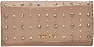 Miu Miu Pre-owned Wallets, female, Pink, Size: ONE SIZE Pre-owned Studded Flap Wallet