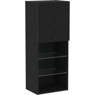 vidaXL TV Cabinet with LED Lights Black Oak 40,5x30x102 cm vidaXL