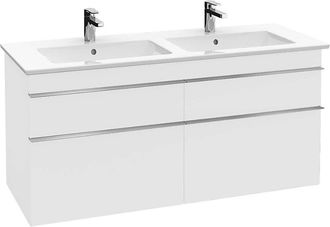 Villeroy & Boch Mueble De Ba&ntilde;o, 1253 X 590 X 502 Mm, Modelo Suspendido, En Madera Blanco Brillante