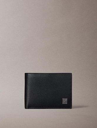 Calvin Klein Cartera De Piel De Plegado Triple Con Logo Con Emblema Con Rfid