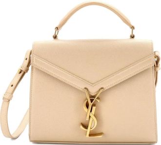Saint Laurent Cassandra Top Handle Bag Leather Mini shoulder bag - Beige