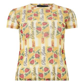 Philipp Plein Tulle Pure Fit T-Shirt Gelato - Dames - T-shirts - Veelkleurig - L - Tule - Tops