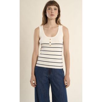 Molly Bracken Gestreepte geribde tanktop