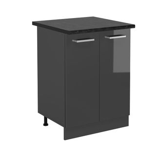 Vicco Mueble Bajo De Cocina R-line, Antracita Alto Brillo, 60 Cm, Et Antracita