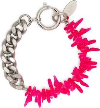 Doublet bead-embellished bracelet - women - Plastic/Brass - One Size - Silver