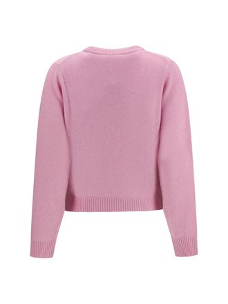 Ganni Tiger Graphic Wool Sweater - Pink