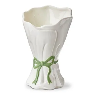 Tag White Multi Earthenware Bow Bouquet Vase 5x5x7.5 in at Nordstrom