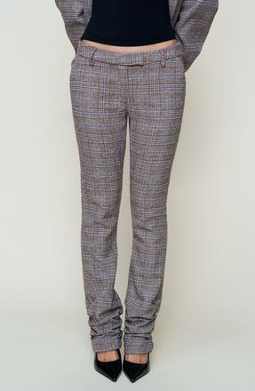 Guizio Cora Ruched Hem Pant in Green Tartan at Nordstrom, Size Xx-Small