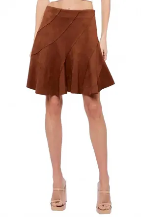 Ciebon Aje Pleated Mini Skirt In Brown