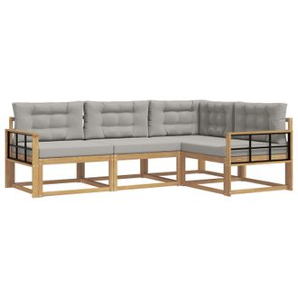 vidaXL Conjunto De Sof&aacute;s De Exterior 3 Pcs Blanco Y Gris Claro Vidaxl
