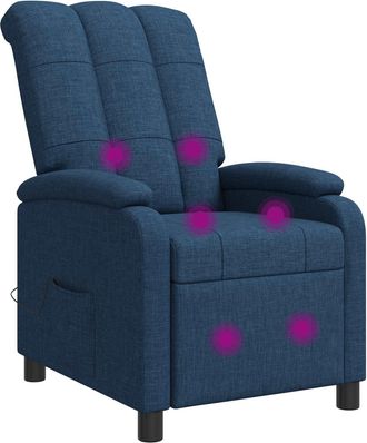 vidaXL Silla De Masajes Reclinable Azul Tela Vidaxl