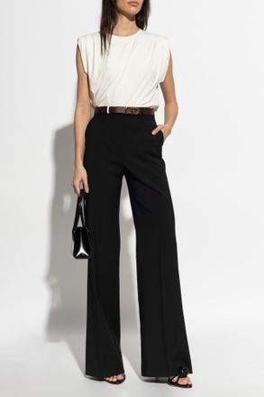 Michael Michael Kors T-shirt With Shoulder Pads, Womens, Cream