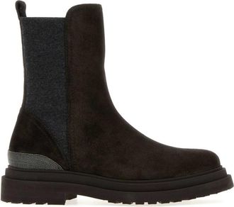 Brunello Cucinelli Dark Brown Suede Boots