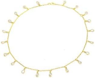 Savvy Cie Jewels 18K Yellow Gold Vermeil CZ Riviera Droplet Necklace at Nordstrom Rack