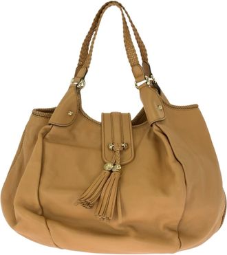 Gucci Light Brown Leather Shoulder Bag Tote Bag (Pre-Owned)