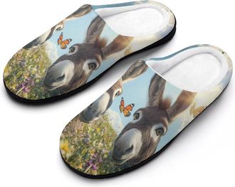 Generic Donkeys Farm Mens Slippers Comfortable And Non-slip Cotton Slipper Shoe for House