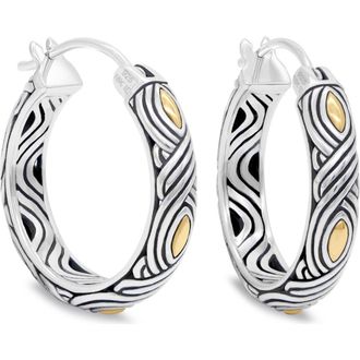 Devata 25mm Woven Hoop Earrings in Sterling Silver and 18K Gold at Nordstrom