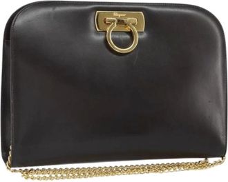 Ferragamo Pre-owned Cross Body Bags, female, Brown, Size: ONE SIZE Pre-owned Leather Shoulder Bag