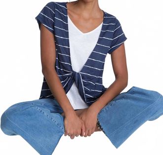 Elliott Lauren Double Layer Tee In Blue/white