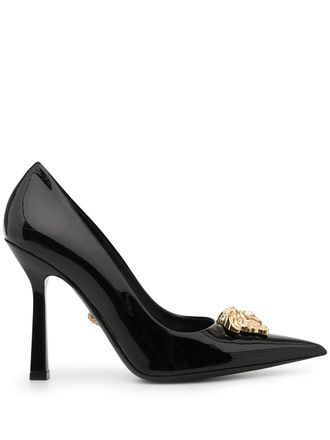 Versace La Medusa 105mm lakleren pumps - Zwart