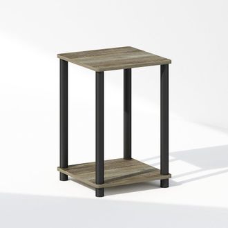 Furinno Turn-N-Tube Nightstand, Bedside Table, French Oak/Black