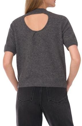 Ted Baker Mock Neck Short Sleeve Sweater in Medium Heather Grey at Nordstrom Rack, Size X-Small