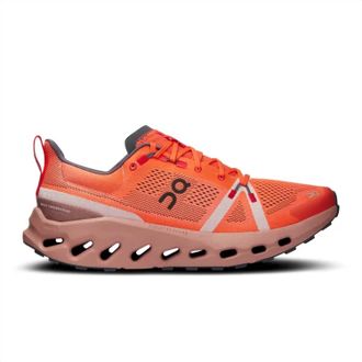On Mens Cloudsurfer Trail Sneaker In Flame/dust Rose
