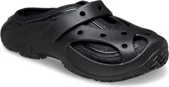 Crocs Womens Mules Caged Mule Black Slippers Flat Shoes