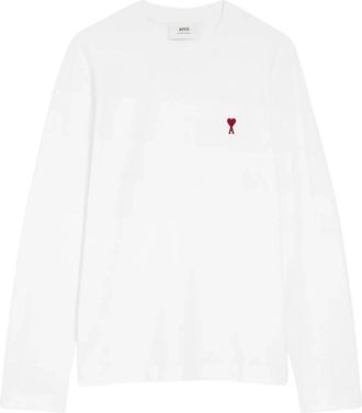 Ami Ami de Coeur Long Sleeve T-Shirt - Heren - Longsleeves - Wit - XL - Katoen - Tops
