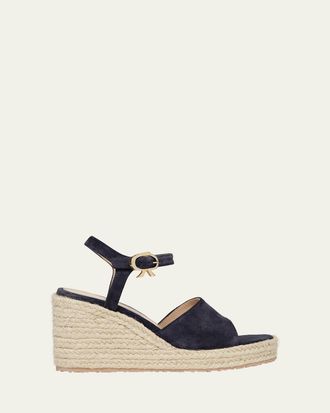 【Gianvito Rossi】スエード wedgeミュール GIANVITO ROSSI 45 suede espadrille wedge sandals | NET-A-PORTER
