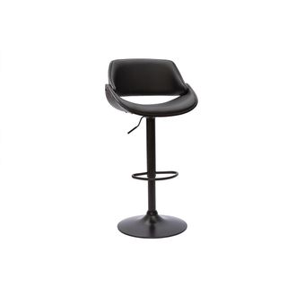 Miliboo Taburete De Cocina De Dise&ntilde;o Regulable Madera Y Metal Negro Clash