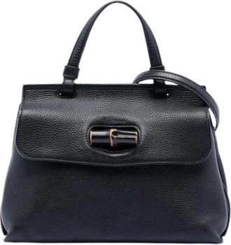 Gucci Pre-owned Handbags, female, Black, Size: ONE SIZE Pre-owned Leather Handbag