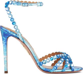 Aquazzura 105mm Tequila crystal-embellished stiletto sandals - Blauw