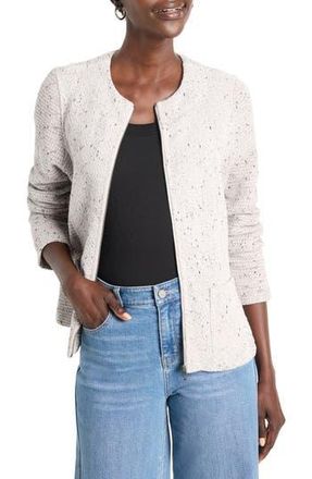 Nic+Zoe Woven & Knit Zip Jacket in Sugar Cookie at Nordstrom Rack, Size Small