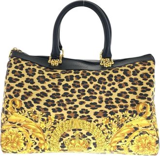 Versace Vintage Leopard Mini Boston Handbag