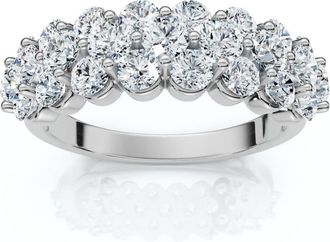 Pompeii3 2Ct Multi Row Diamond Anniversary Ring 14k Gold Lab Grown