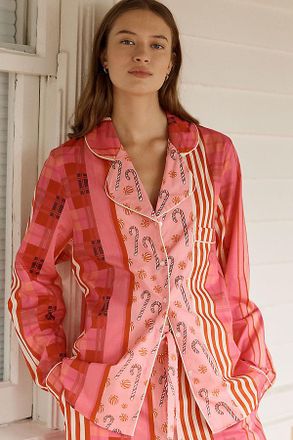 Karen Mabon x Anthropologie 100% Cotton Holiday Pajama Set