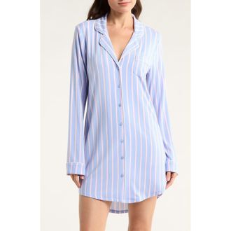 Nordstrom Moonlight Eco Nightshirt in Blue- Ivory Jane Pinstripe at Nordstrom, Size Small