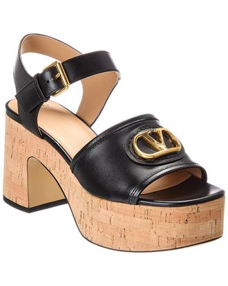 Valentino Vlogo Signature 80 Leather Platform Sandal