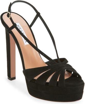 Aquazzura Aime Platform Sandal in Black at Nordstrom, Size 10.5Us