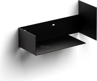 Clou Flush open kast 44x18x20.5cm met handdoekhouder rechts gepoedercoat rvs zwart