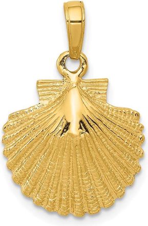 Diamond2Deal 14k Yellow Gold Scallop Shell Pendant