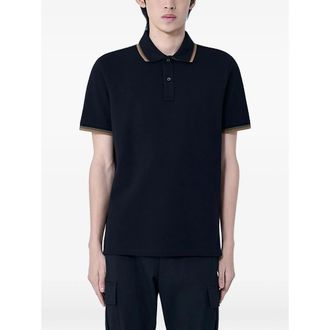 Moncler Ribbed Trim Logo Patch Polo Shirt