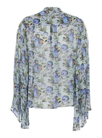 Semicouture Womens Blouse Round-Neck Multicolour Viscose Blouses Shirt